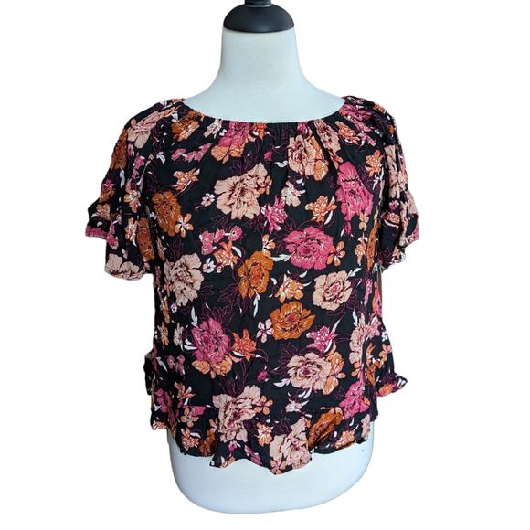 New Vanilla Star Off the Shoulder Floral Top Size S - Picture 2 of 8